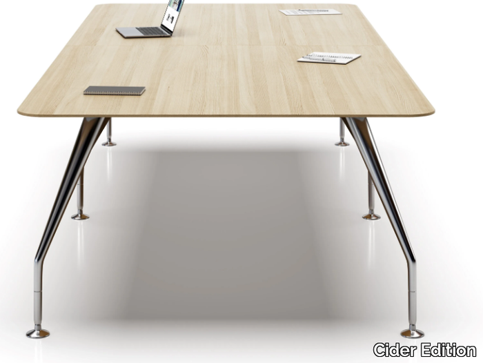 VIRGULE - Rectangular wooden meeting table _ Cider Edition