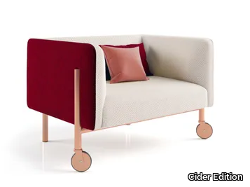 VALET - Armchair with castors with armrests _ Cider Edition