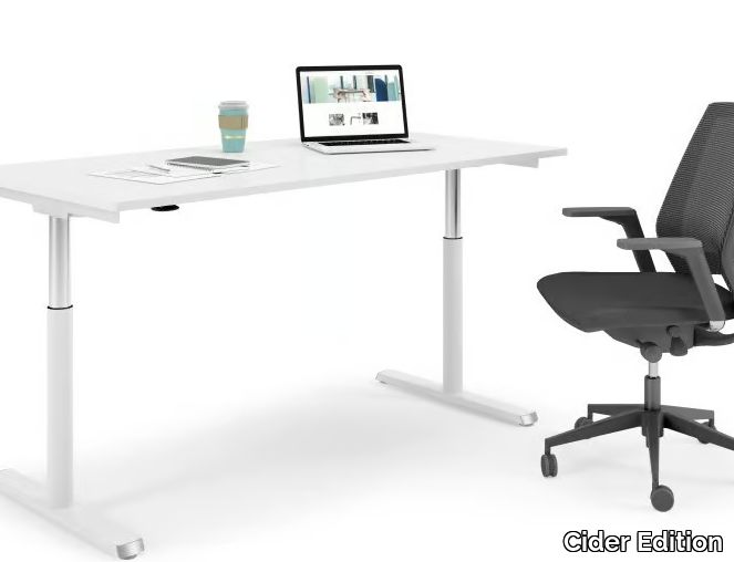 ELEVO CLEVER - Height-adjustable rectangular office desk _ Cider Edition