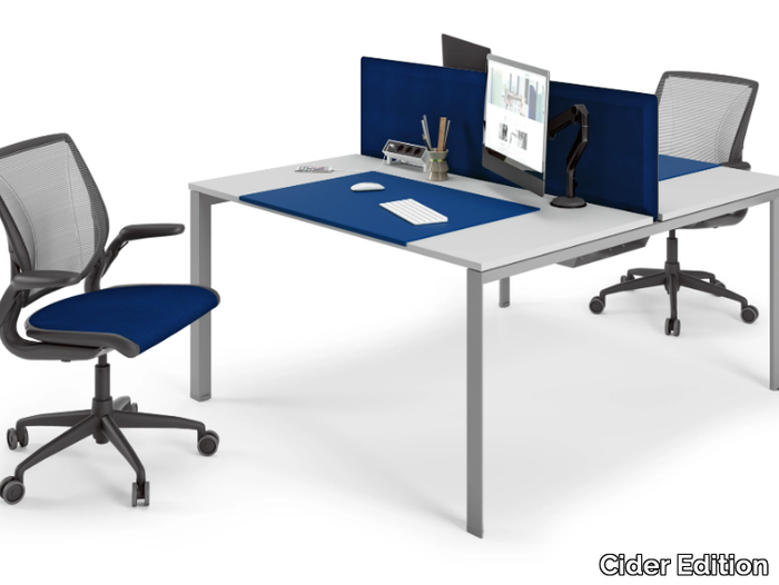 DELTA SLIM - Sectional office desk with sound absorbing screens _ Cider Edition