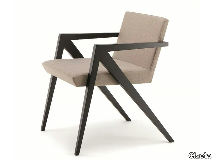 SAGITTA - Fabric easy chair with armrests _ Cizeta