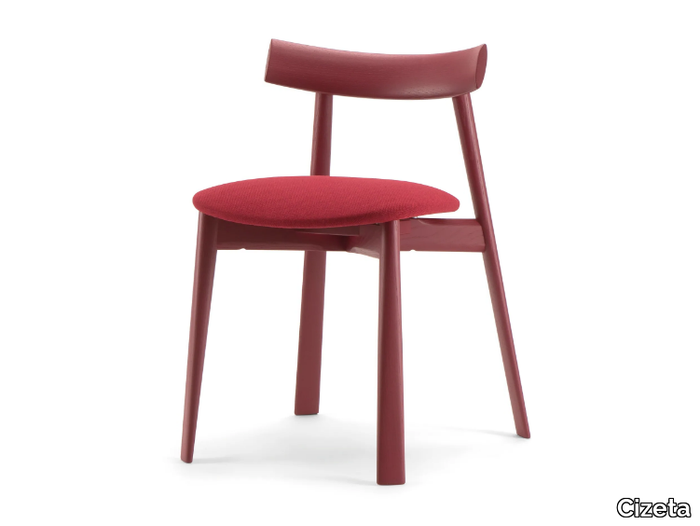 REMO - Wooden chair with integrated cushion _ Cizeta