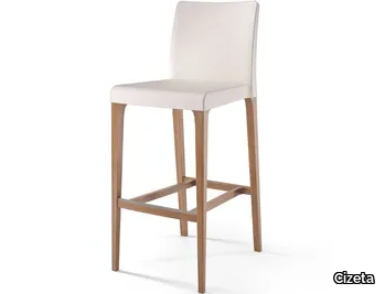 ZOE - High leather stool with back _ Cizeta