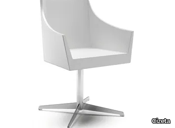 NOSS - With 4-spoke base leather easy chair with armrests _ Cizeta