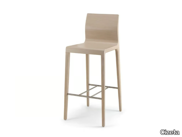 SURF - High wooden stool with back _ Cizeta