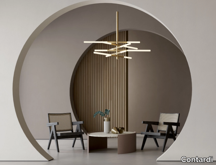 BIANCA SO DOUBLE - Satin brass pendant lamp _ Contardi