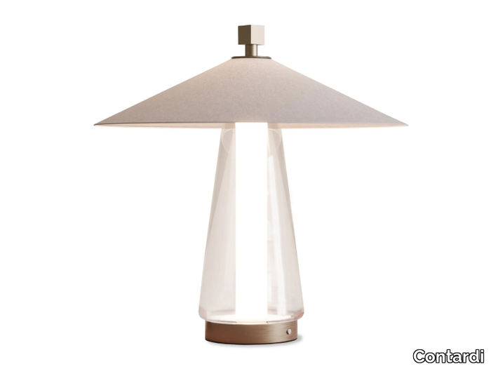 ASIA - LED cotton and glass table lamp with Dimmer _ Contardi