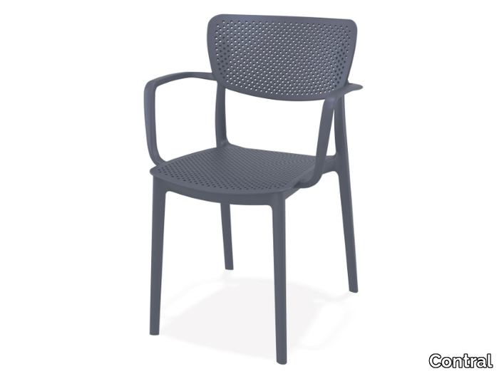 LOFT - Polypropylene outdoor chair with armrests _ Contral