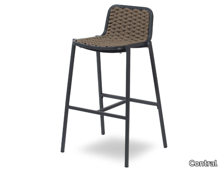 ALEX - High aluminium stool with footrest _ Contral