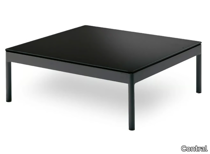 BERGEN - Low glass and aluminium outdoor side table _ Contral