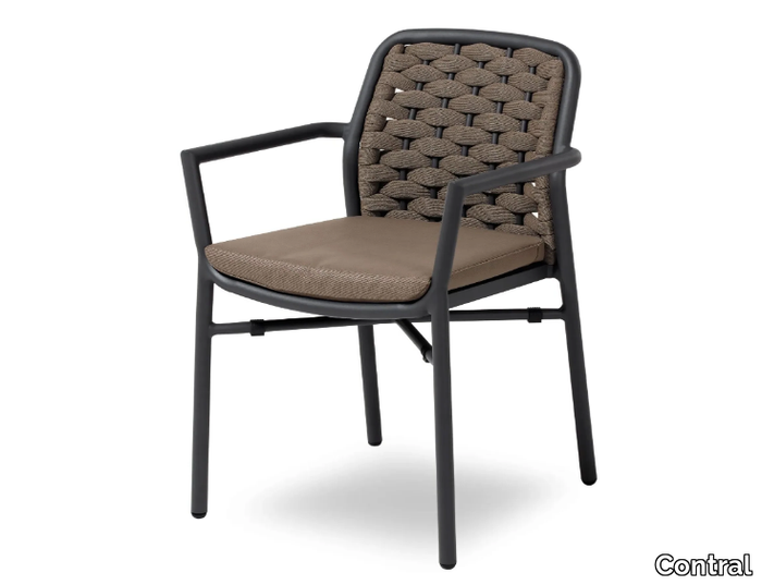 FLORA - Aluminium chair with armrests _ Contral