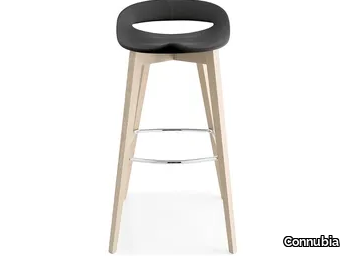 COSMOPOLITAN - High polypropylene stool with beech legs _ Connubia