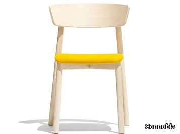 CLELIA - Stackable beech chair with integrated cushion _ Connubia