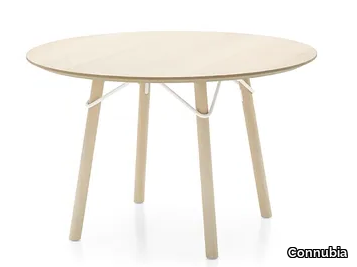 TRIA - Round wood veneer table _ Connubia