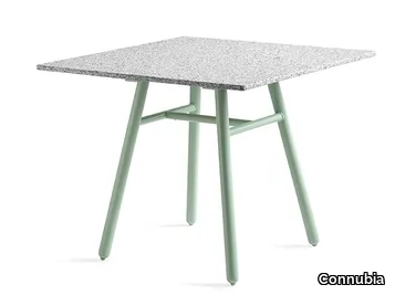 YO! - Square garden ceramic table with aluminium base _ Connubia