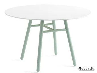 YO! - Round garden ceramic table with aluminium base _ Connubia