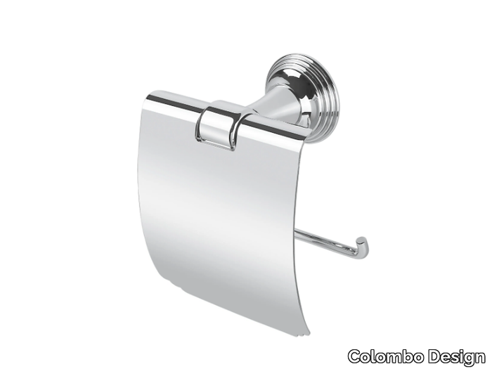 HERMITAGE B3391 - Chromed brass toilet roll holder with cover _ Colombo Design