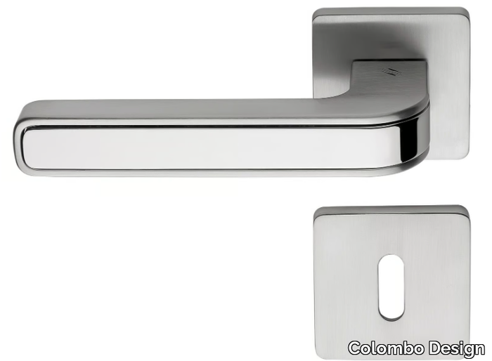 TECNO MO 11 R-RY - Cromall® door handle on rose with lock _ Colombo Design