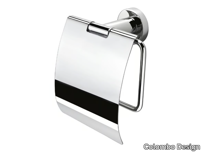 BASIC B2791 - Chromed brass toilet roll holder with cover _ Colombo Design