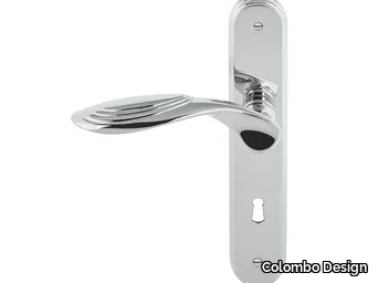 CAMEO DB 41 P-PY - Brass door handle on back plate _ Colombo Design