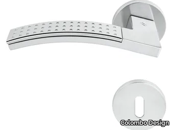 TRAMA LC 81 R-RY - Cromall® door handle on rose with lock _ Colombo Design