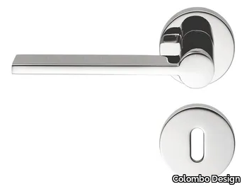 TOOL MD 11 R-RY / MD 11 RF-RYF - Brass door handle on rose with lock _ Colombo Design