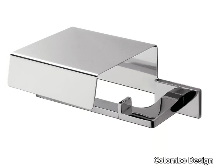 LOOK B1691 - Chromed brass toilet roll holder with cover _ Colombo Design