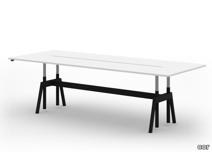 LEVEL SYSTEM - Rectangular meeting table with cable management _ COR