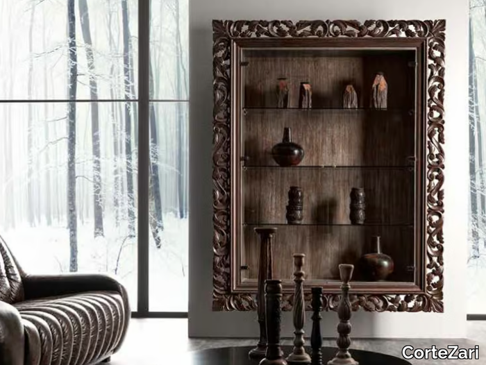 GASTON - Wall-mounted oak display cabinet _ CorteZari