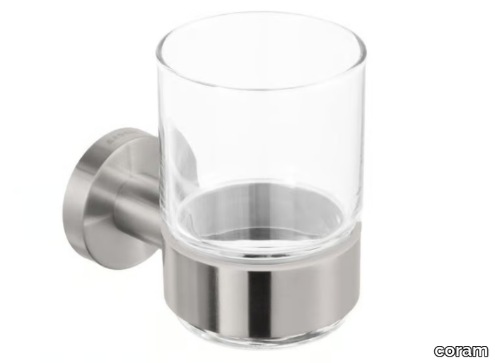 NEMOX - Wall-mounted Glass and Stainless Steel toothbrush holder _ coram