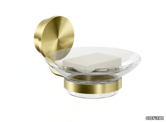 OPAL GOLD - Wall-mounted Glass and Stainless Steel soap dish _ coram