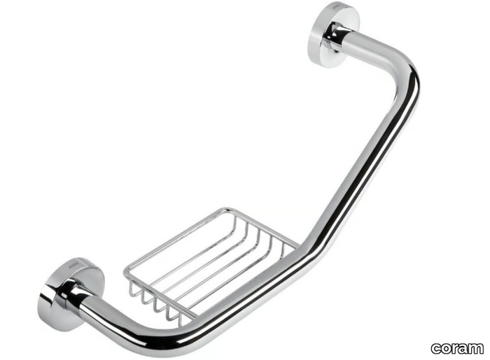 LUNA - Metal grab bar with soap holder _ coram