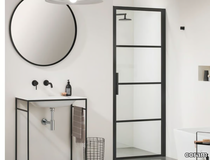 SOHO - Niche tempered glass shower cabin with hinged door _ coram