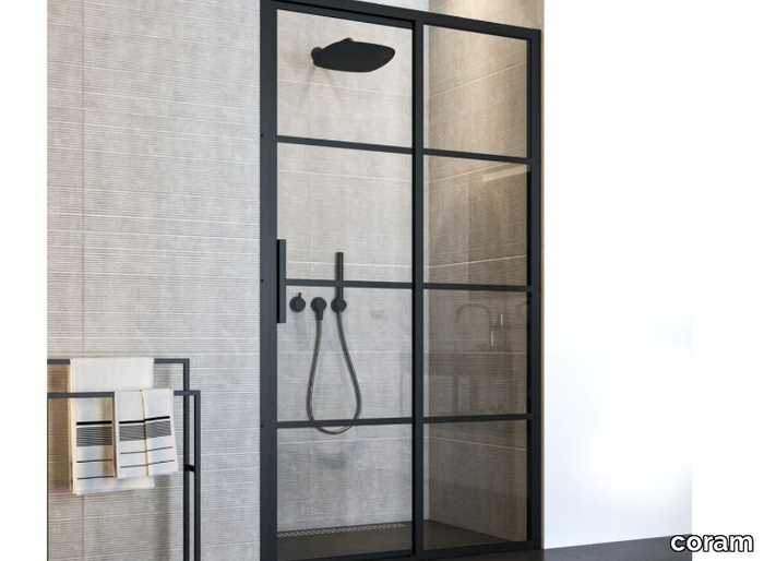 SOHO - Niche tempered glass shower cabin with sliding door _ coram