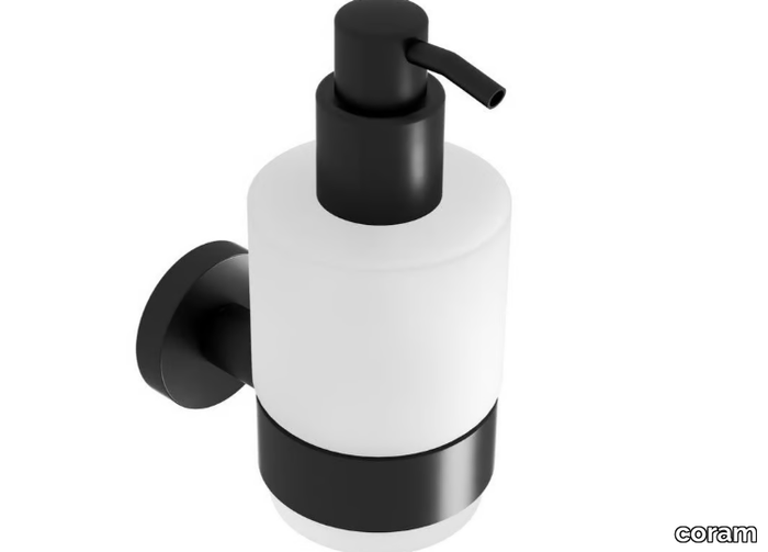 NEMOX BLACK - Wall-mounted glass Bathroom soap dispenser _ coram