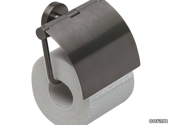 NEMOX BRUSHED - Toilet roll holder with cover _ coram