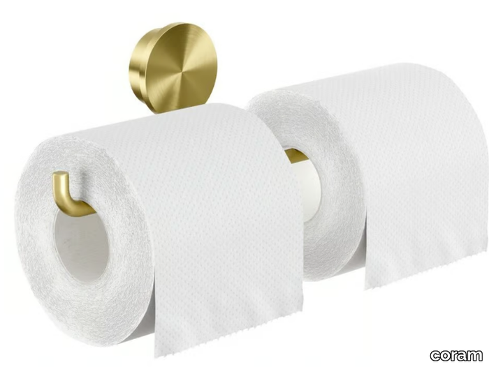 OPAL GOLD - Double stainless steel toilet roll holder _ coram