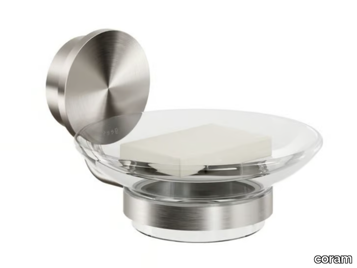 OPAL - Wall-mounted Glass and Stainless Steel soap dish _ coram