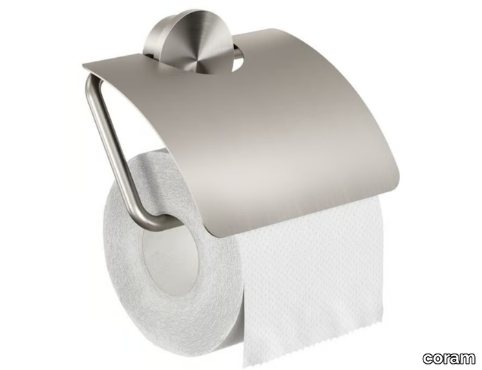 OPAL - Stainless steel toilet roll holder with cover _ coram