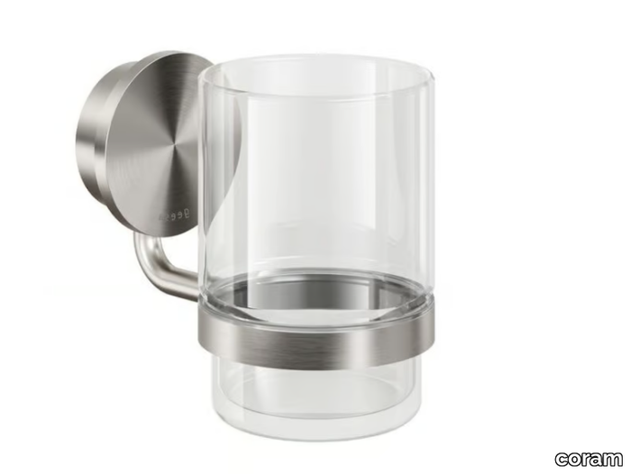 OPAL - Wall-mounted Glass and Stainless Steel toothbrush holder _ coram