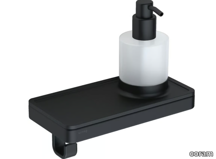 FRAME FULL BLACK - Wall-mounted metal Bathroom soap dispenser _ coram