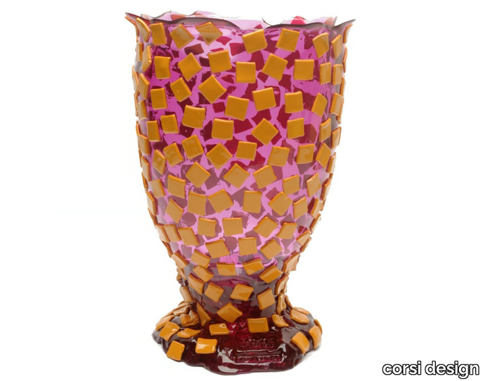 ROCK M - Round resin vase _ corsi design