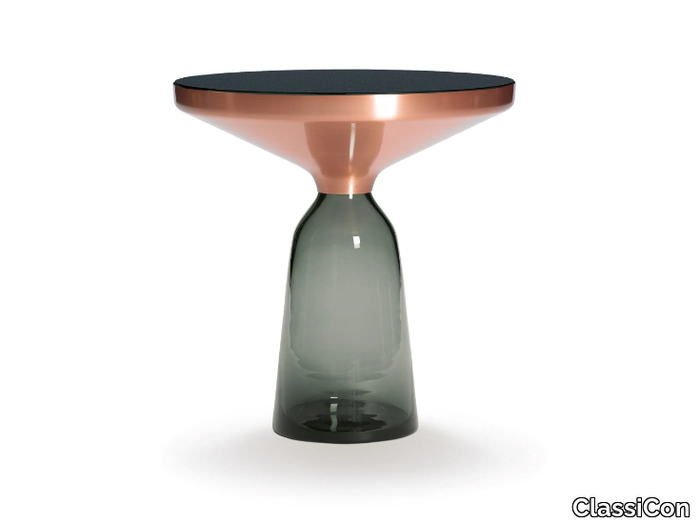 BELL SIDE TABLE COPPER - Round copper and glass side table _ ClassiCon