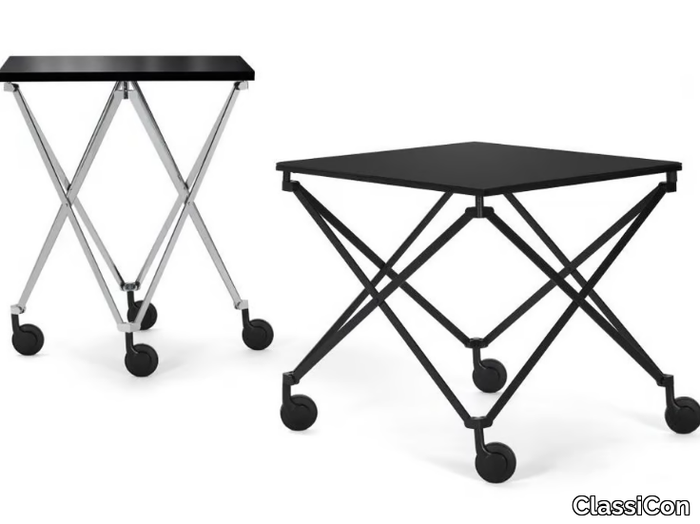 SAX - Height-adjustable crystal and steel coffee table with castors _ ClassiCon