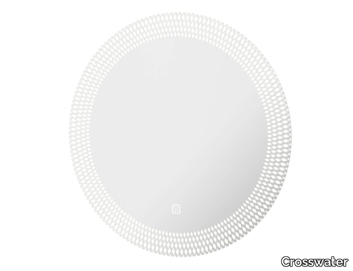 CANVASS - Round wall-mounted aluminium mirror with integrated lighting _ Crosswater