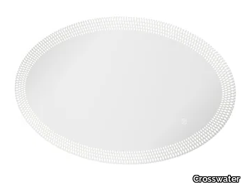 CANVASS - Oval wall-mounted aluminium mirror with integrated lighting _ Crosswater