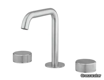 3ONE6 - Countertop 3 hole washbasin tap with individual rosettes _ Crosswater