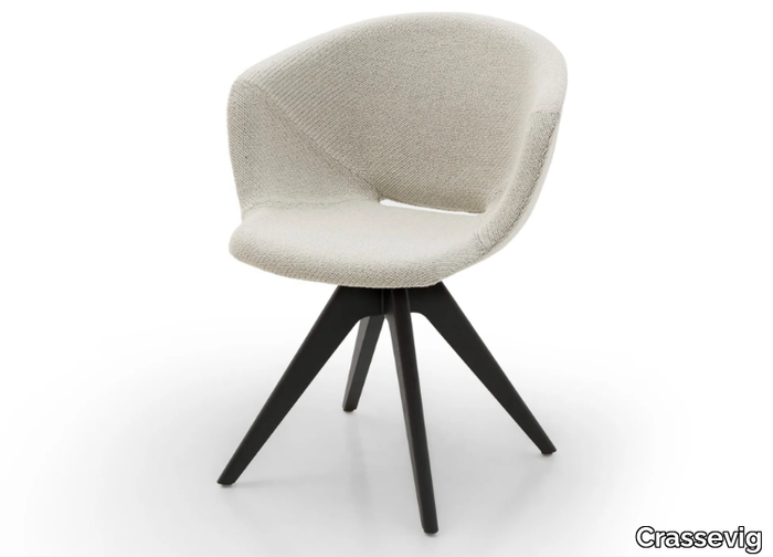 TUSCA P/WP - Trestle-based fabric chair with armrests _ Crassevig