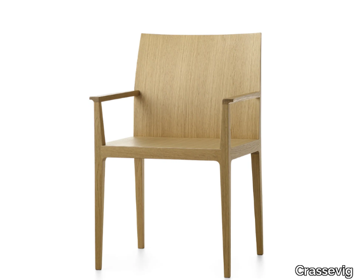 ANNA P - Wooden chair with armrests _ Crassevig