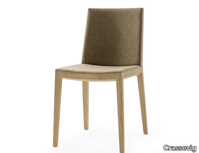 BIANCA LIGHT R - Upholstered solid wood chair _ Crassevig